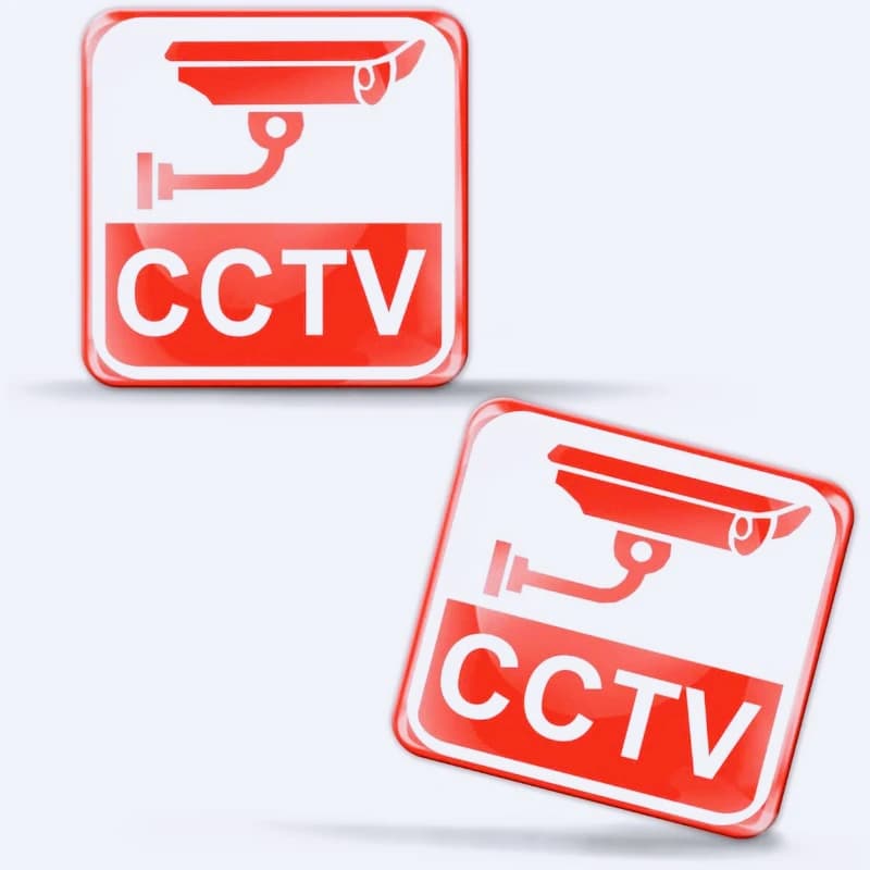 New Silicone Gel Stickers Decalcomanie Warning Signs Alarm CCTV Camera Security Video Security Security Monitor Operation 15 cm PVC KK