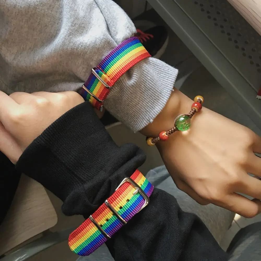 Braccialetti con cinturino a margherita per ragazze Ragazzi Bracciale arcobaleno Bracciale da donna Cinghie con ciondoli regolabili in cotone e lino Gioielli per coppie