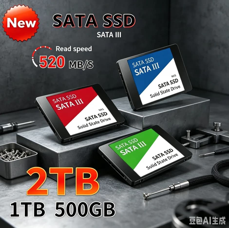 Original Solid State Drive 1TB High Speed SSD Hard Drive, SATA3 2.5 Inch Internal SSD Drive TLC 500MB/S for Laptop and Desktop