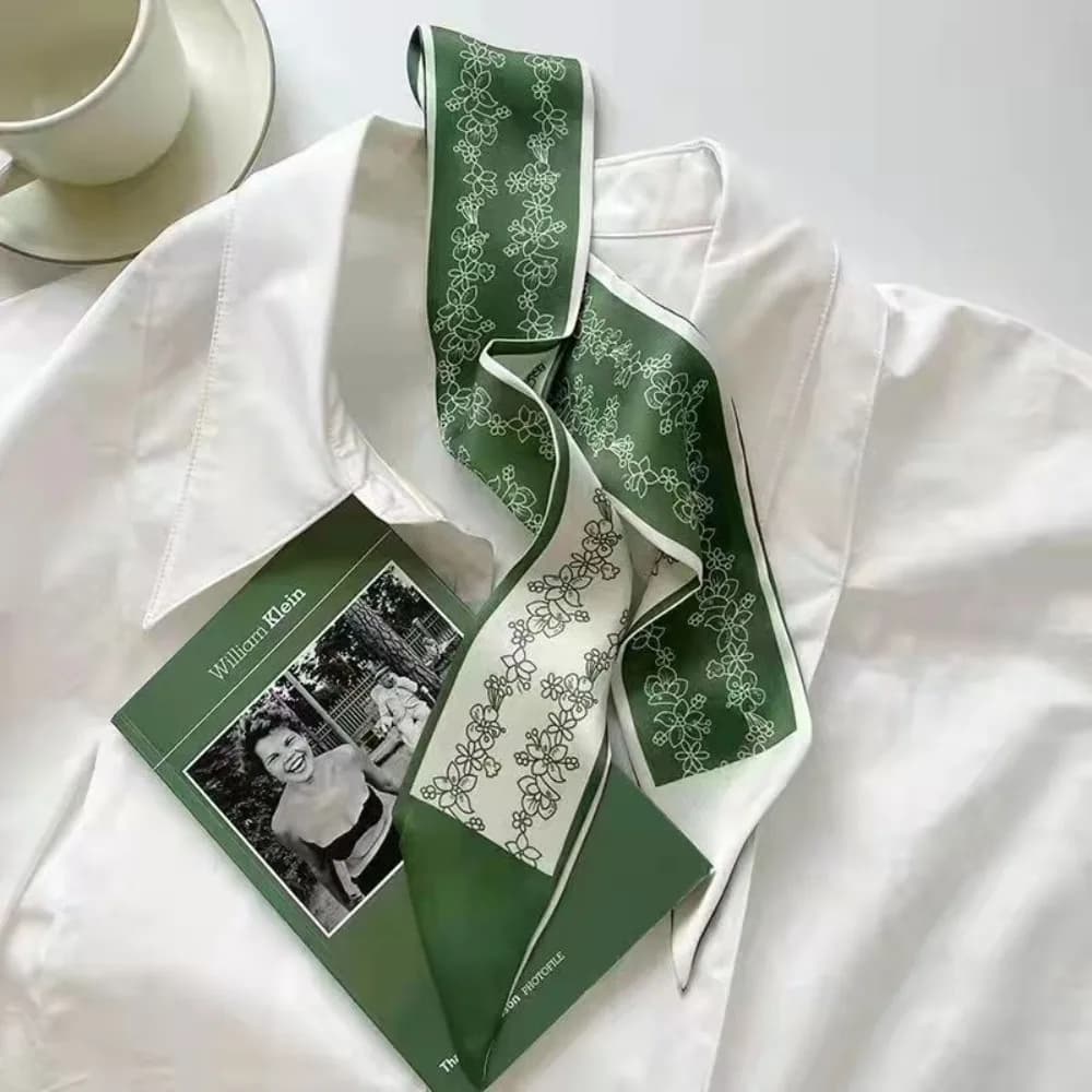 Sciarpa sottile multifunzione stretta con lettere stampate, fazzoletto decorativo per capelli