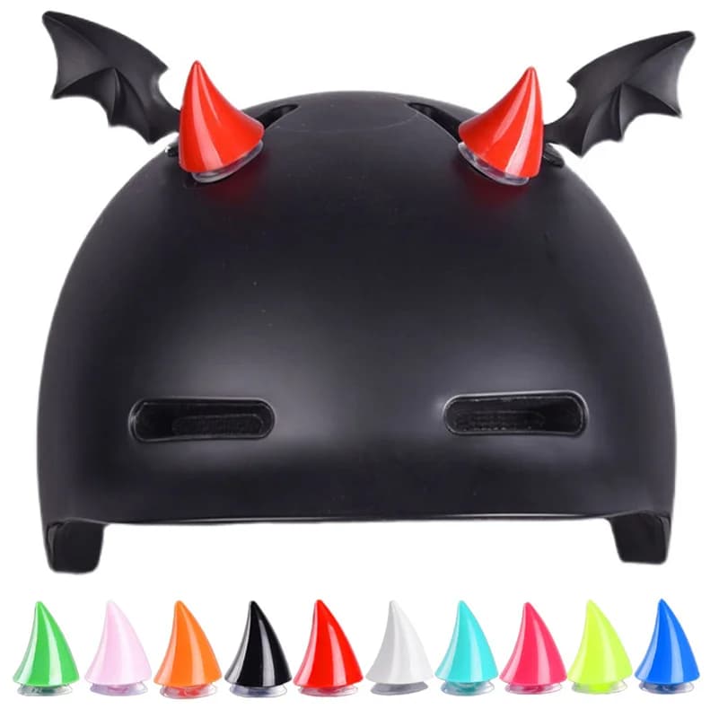 Breve diavolo corna adesivi decorazione casco moto bicicletta casco Styling copricapo diavolo ali decorazione casco accessori