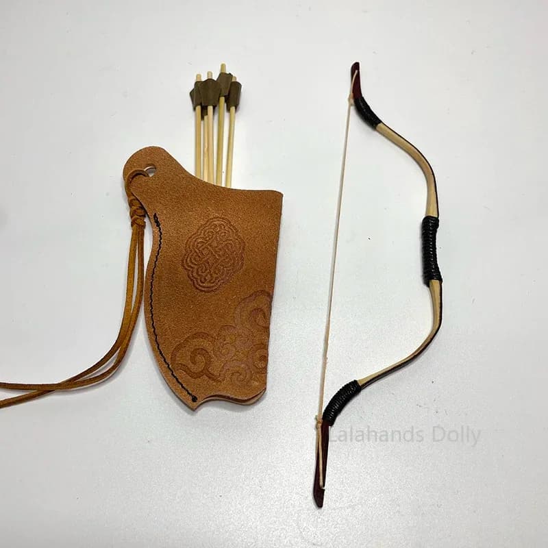 1/6 Doll House Miniature Items Mini Simulation Traditional Bow Toys Set Model for Doll Decoration Accessories Children's gifts