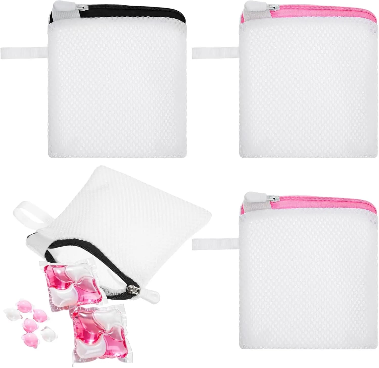 Set of 4 Mini Delicate Bucato Net Bags, Folding Accessories for Intima Linen Washing and Bras