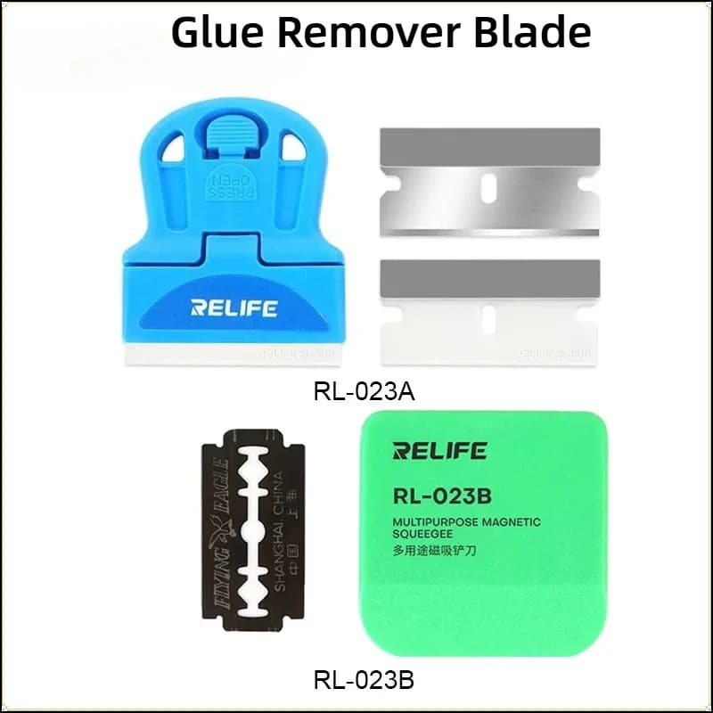 Lama multiuso RELIFE RL-023A RL-023B per la rimozione della colla, per la riparazione di telefoni cellulari, strumento per la pulizia della colla del telaio dello schermo LCD ad alta durezza