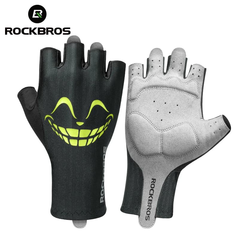 ROCKBROS Bicycle Gloves Mid-Summer fingers Breathable sports MTB Road Bike Shorts Man Gloves Woman Shockproof Cycling Gloves