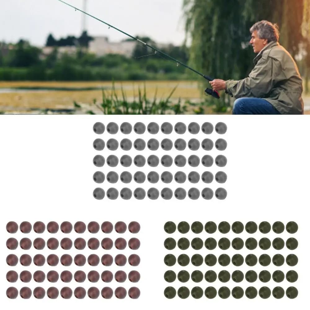 50PCS Perline galleggianti per pesca alla carpa Diametro esterno in silicone 6mm Perline per impianto di pesca alla carpa Perline per impianto di pesca rotonde morbide Protezione della linea