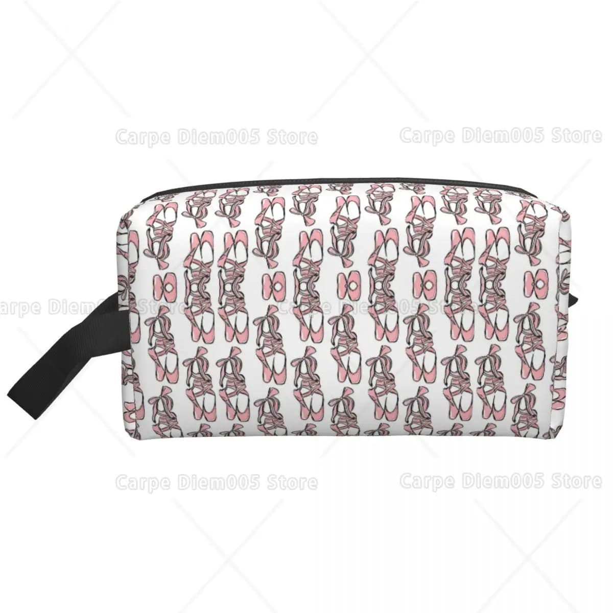 Borsa da toilette per riporre le scarpe da balletti per ragazze, custodia per cosmetici, organizer da viaggio per custodia per pennelli per trucco, buste con cerniera