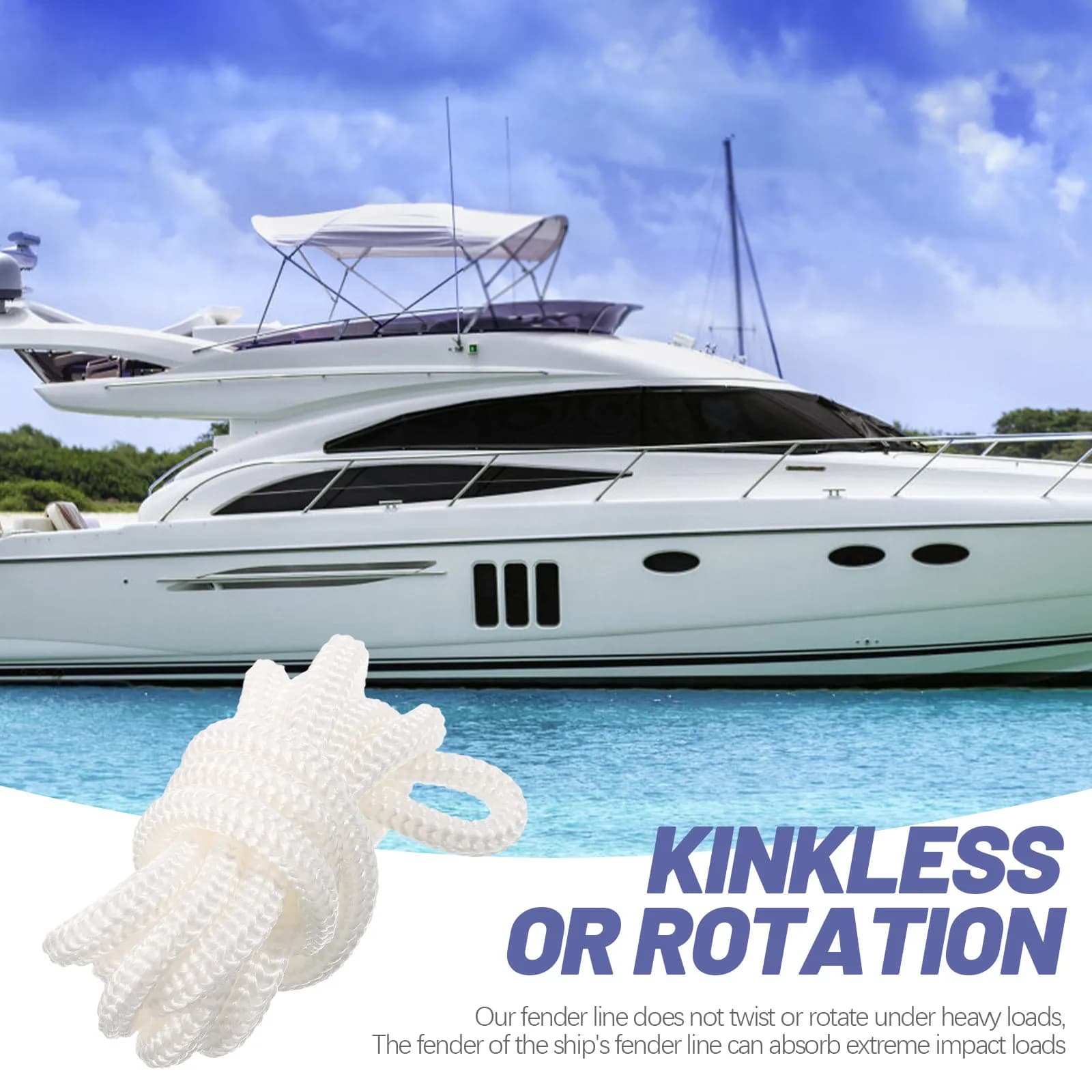 Boat Rope PP Material Strong Marine Fending Line for Ship Protection Buoys Boat Line Marine Supplies Yacht Supplies