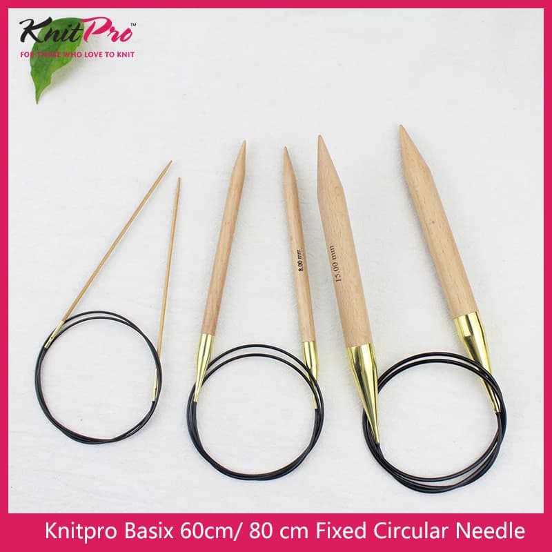 Ago circolare fisso Knitpro Basix betulla 60cm/80 cm