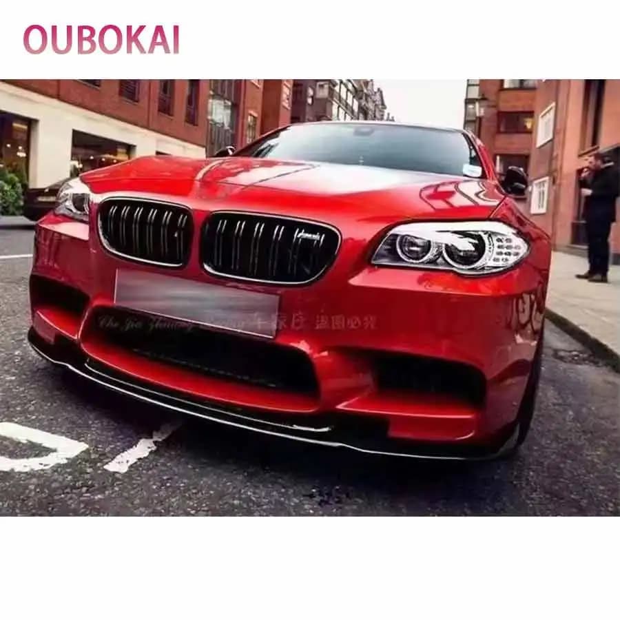 For BMW 5 series M5 F10 2010-2016 HM Style Carbon Fiber Car Front Bumper Lip Front lip Diffuser Front Chin Spoiler Body Kit