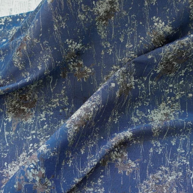 Ink Wash Hazy Mountain Wild Flowers Plants Color Woven Jacquard Fabric Fashion Qipao Retro Dress Tablecloth Decorative Fabric