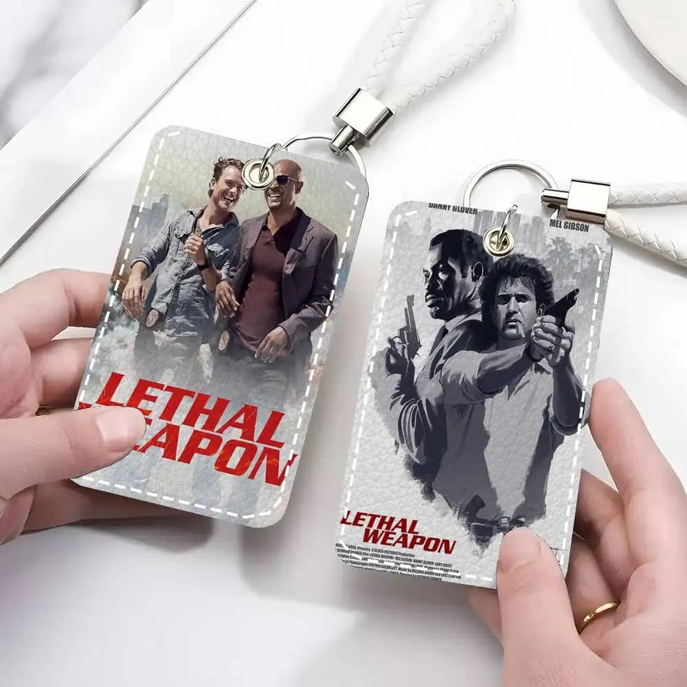 Portachiavi e Porta Tessere in Pelle a Tema Film d'Azione L-Lethal Weapon