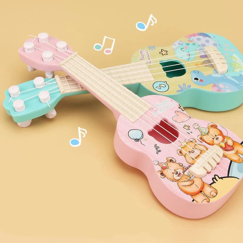 Children Ukulele Small Guitar Musical Toys Nylon Strings Boy Girls Can Play Enlightenment Brain-boosting Musical Instruments Toy