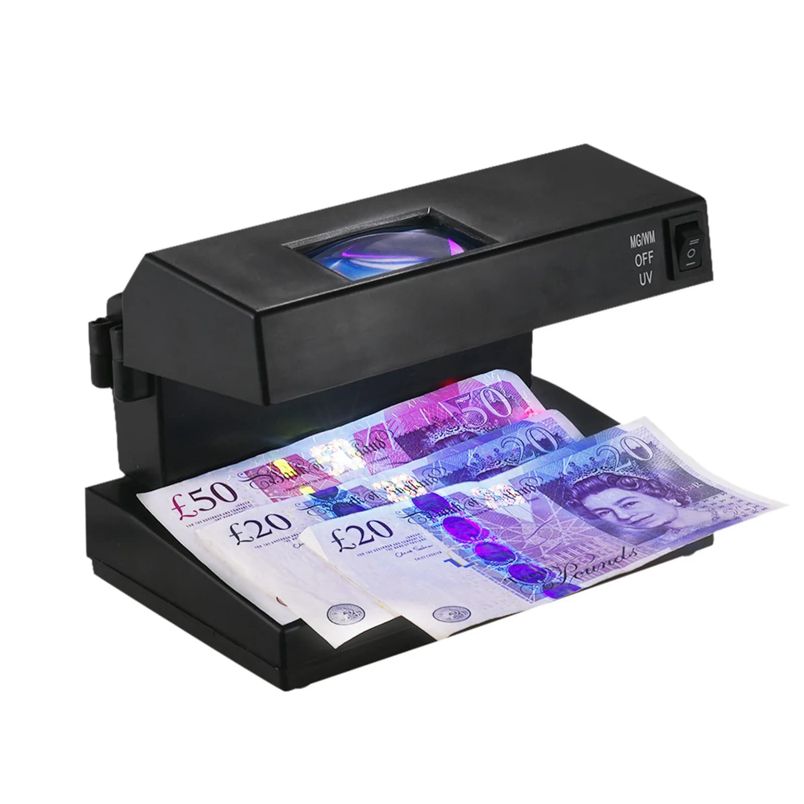 Rilevatore di Banconote False Portatile da Tavolo, Macchina per Verificare Valuta e Banconote con Supporto UV e Rilevamento Filigrana