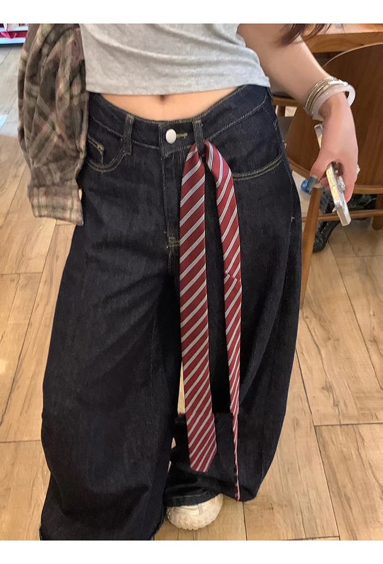Trendy Long Skinny Plaid Waist Belt with Jeans Necktie Scarf - Fashionable Hairband & Decorative Accessory for Stylish Outfits