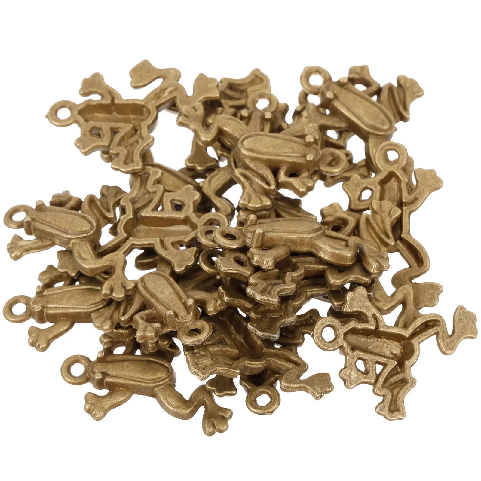 50Pcs Delicate Frog Pendant Charms Zinc Alloy Frog Necklace Charms for DIY Jewelry Crafting Clavicle Chain Keychain Ornament