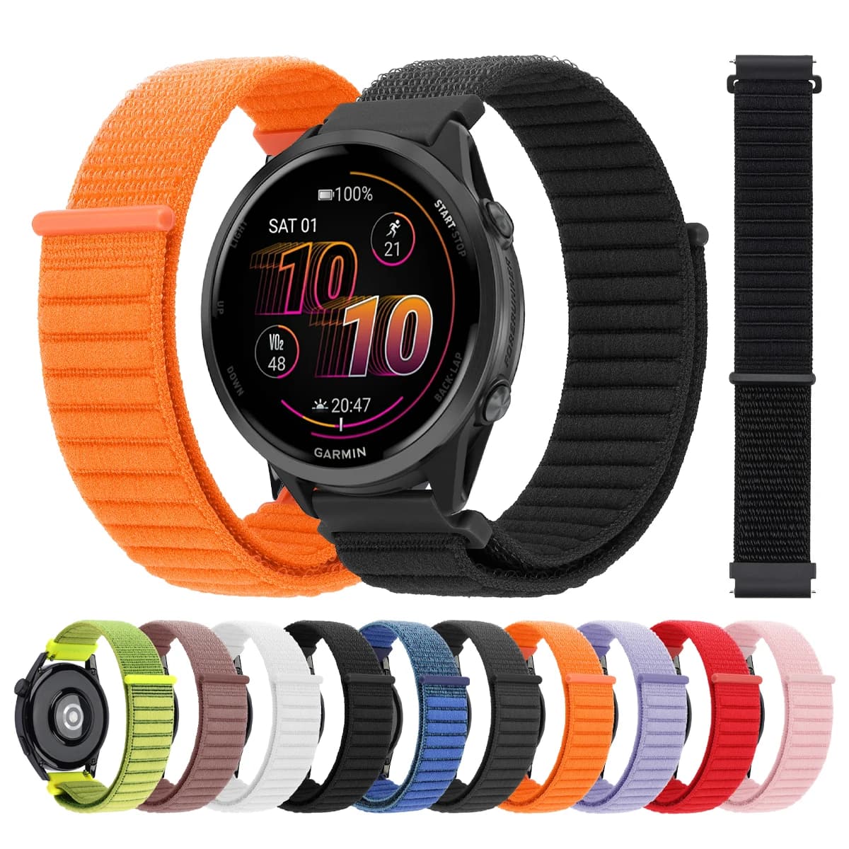 Cinturino in nylon per Garmin Forerunner 570 165 245 255 265 Cinturino traspirante musicale per braccialetti Venu 3 2/Vivoactive 6 20mm 22mm