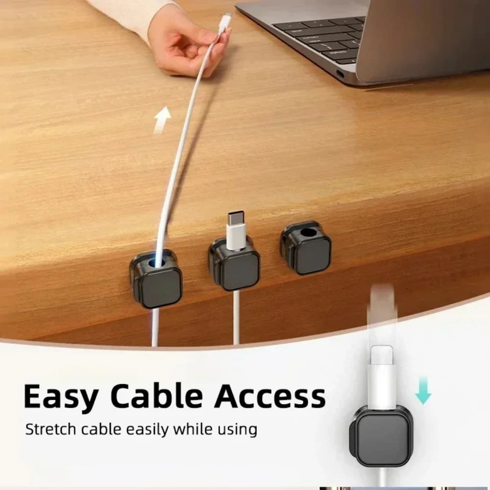 Magnetic Cable Clip Organizer Adjustable Adhesive Cable Organizer USB Charging Cable Organizer For Desk And Various Occasions