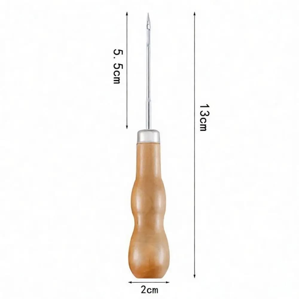 Leather Craft Stitching Awl Wood Handle Hole Punch Tool Sewing Piercing Needle DIY Crafting Accessories For Fabric Repair