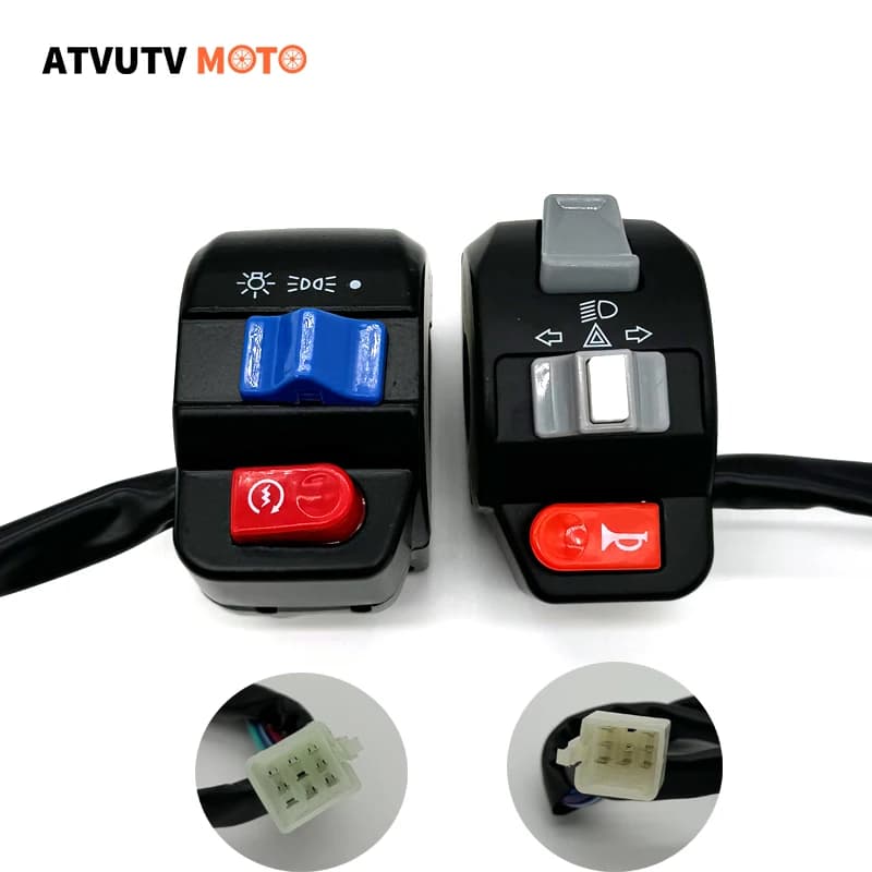 22mm 7/8 "mocycle handle bar switches emergency flasher clacson turn signal electric start button Scooter E-bike motor