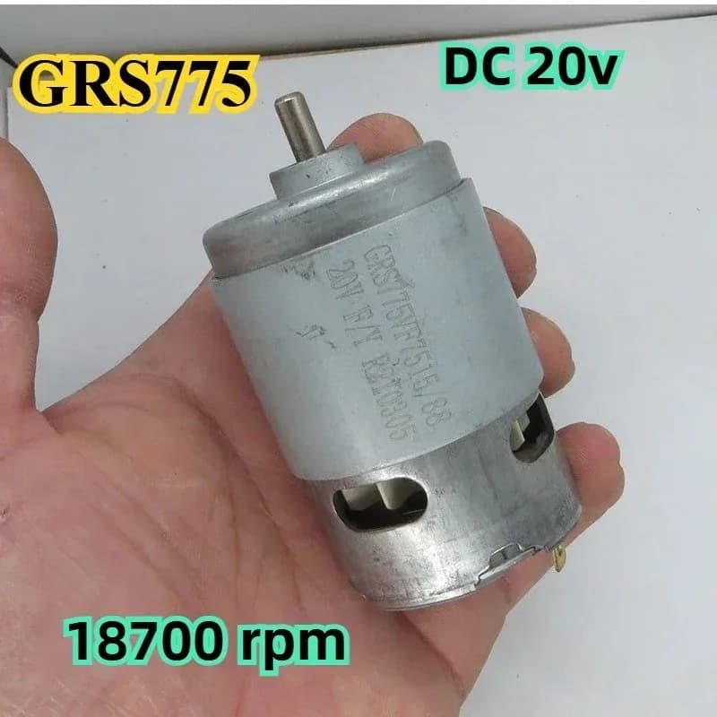Spazzola di carbone addensata ad alta potenza 775 motore ad alta velocità 14.4V 16V 18V 20V 24V utensile elettrico potenza 775 motore con ventola incorporata