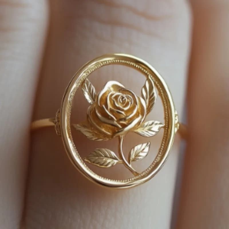Retro Light Luxury Style Hollow Rose Shaped Ring For Women Daily Commuting Dating Banquets Ring Romantic Jewelry Gifts