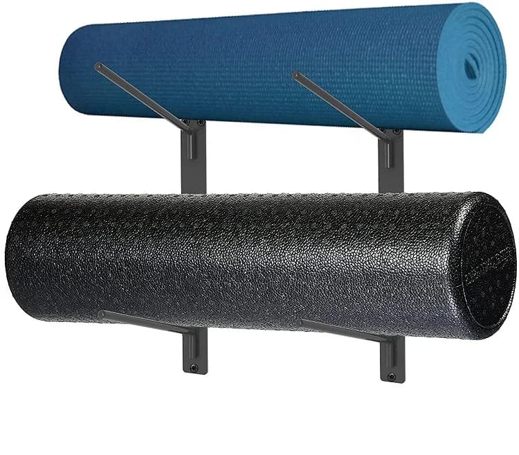 Supporto da parete per tappetino yoga, rullo in schiuma, porta asciugamani, gancio per cinghie yoga - Promozione vendite