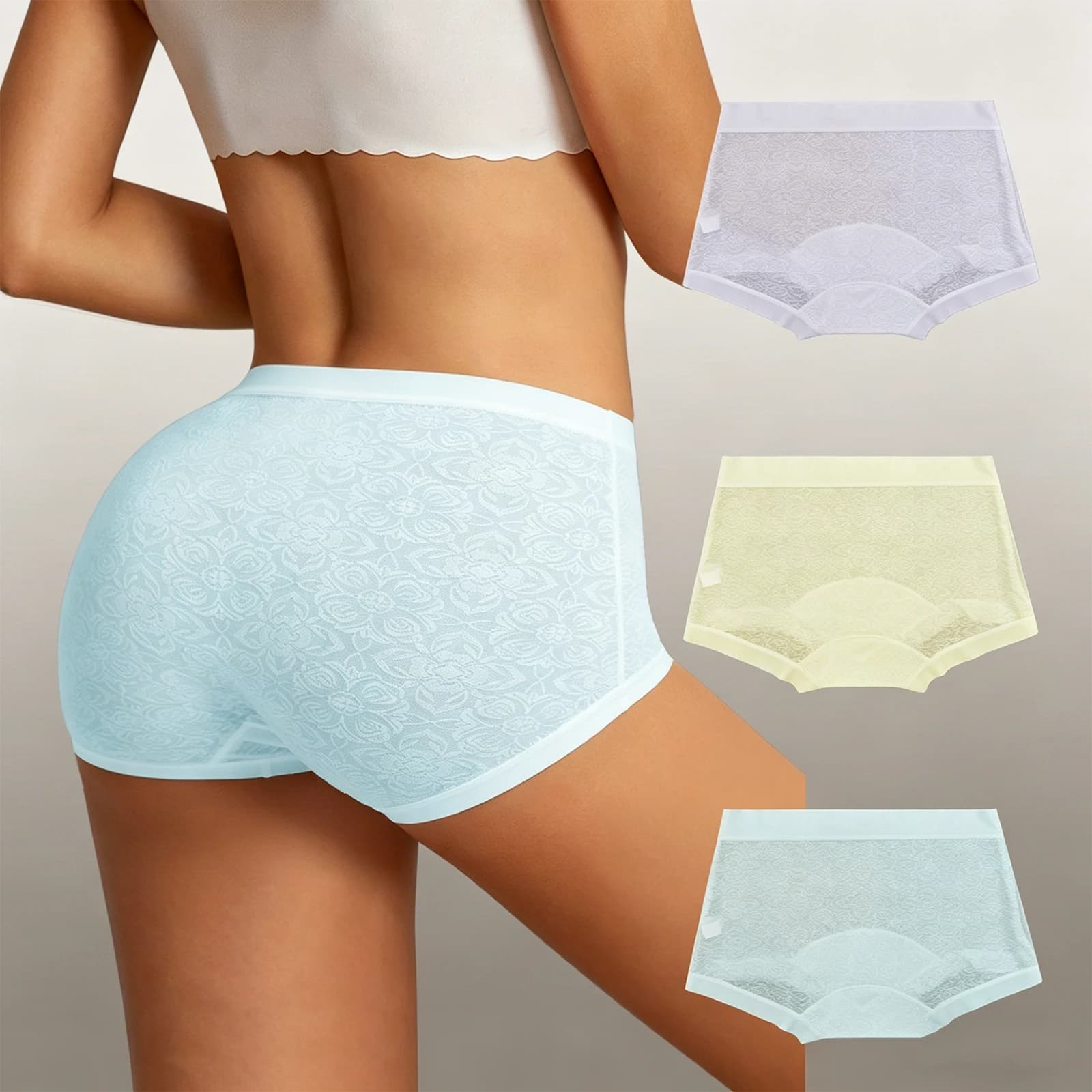 Women's High Elastic Panties Summer Fashion Seamless Breathable Underwear Daily Wear Comfort Mid Waisted Comfortable Lingerie