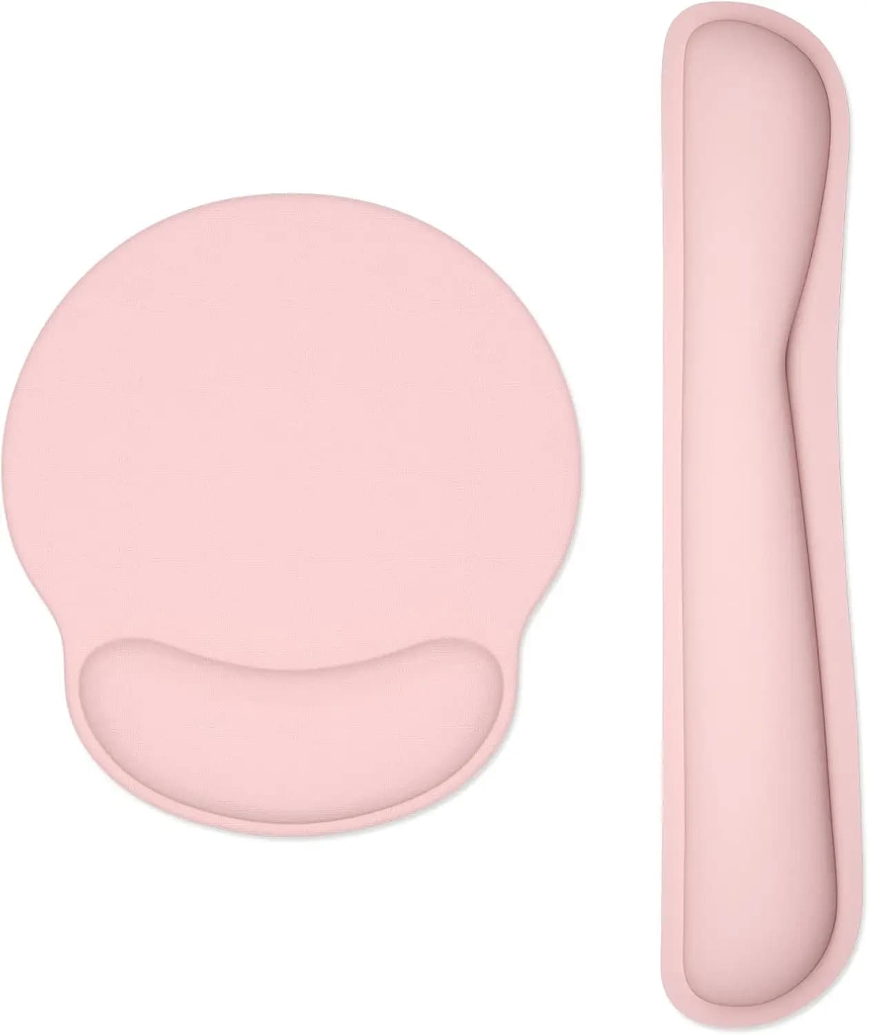 Set di poggiapolsi e tappetino per mouse in memory foam, cuscino ergonomico per alleviare il dolore, base antiscivolo, rosa