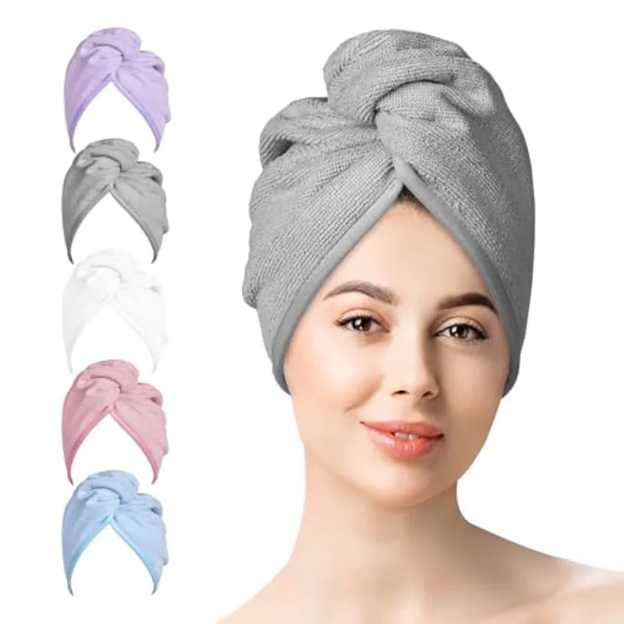 Microfiber Hair Towel Hairs Wrap: 2 Pack 10X26 Hairs Dryer Towels for Women Absorbent Turban Twist Drying Shower Cap Curly Prod