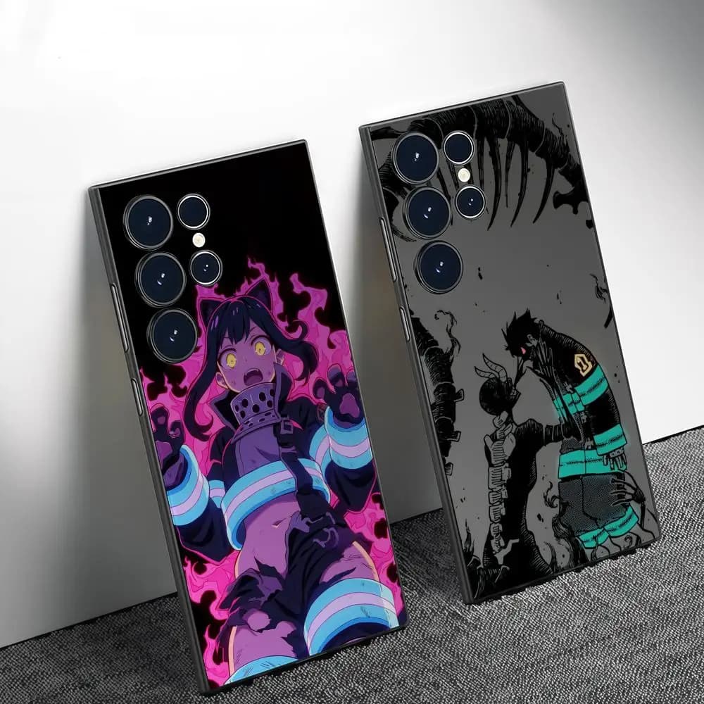 Anime F-Fire Force Phone Case For Samsung Galaxy S26 S25 S24 S22 S23 Ultra S21 S20 Plus Frosted Full Soft Case