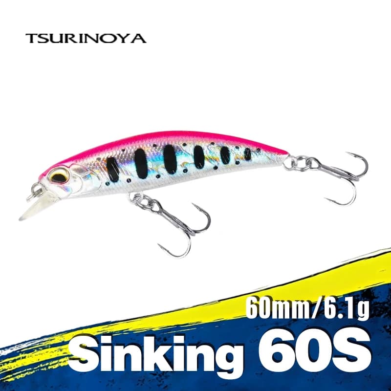 TSURINOYA Affondamento Minnow 60S Richiamo di Pesca DW67 60mm 6.1g Artificiale Esca Dura Luccio Spigola Trota Jerkbait Fiume Wobbler Crankbait