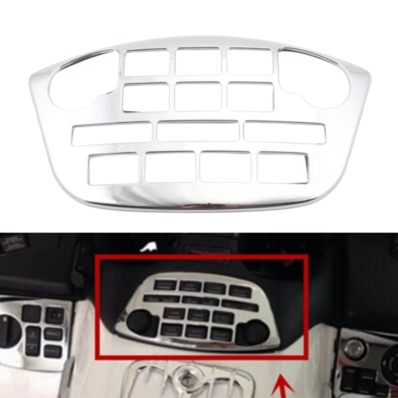 Per Honda Goldwing GL1800 2001-2010 Telaio di protezione cromato Accessori di copertura decorativa Pannello di accento radio CD per moto