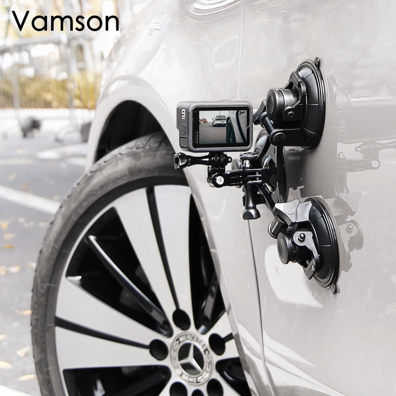 Vamson per Insta360 X3 One X2 Accessori Tri-angolo Ventosa Supporto per treppiede per Go Pro Hero 11 10 9 DJI Action per Smartphone