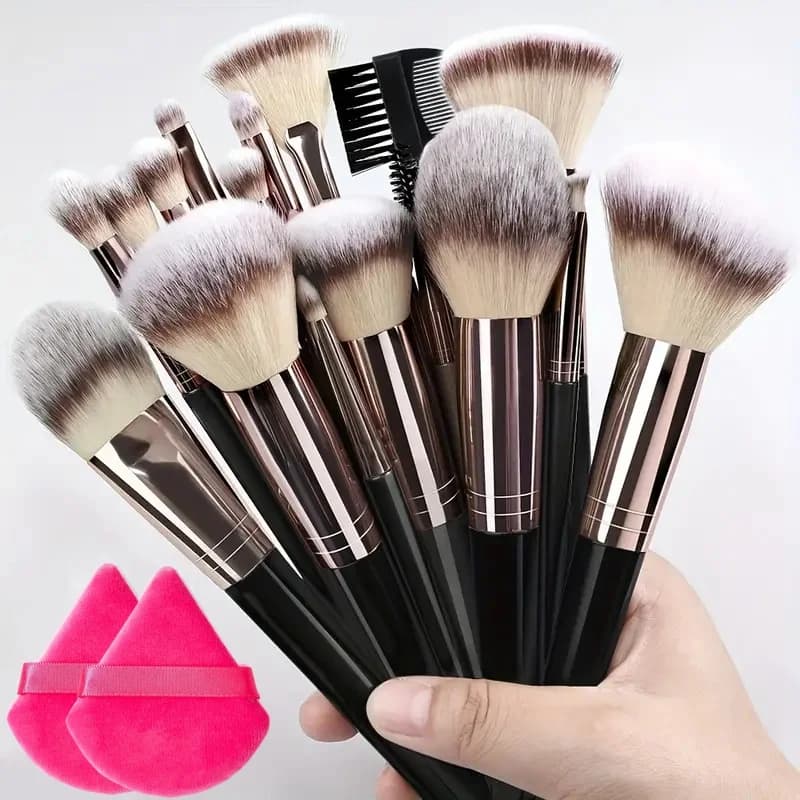 Set of soft makeup brushes and soft 3-20 pieces - Kabuki cosmetic tools for blending, powder, eye shadow and beauty makeup