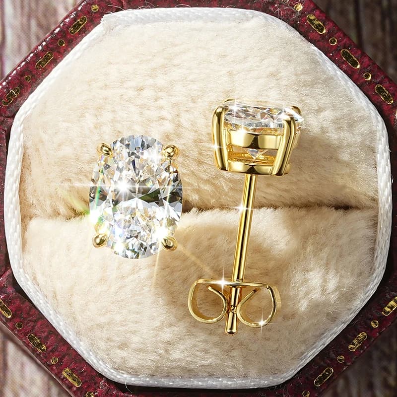 Anziw 2026 Nuovi Orecchini a Perno con Zirconia Cubica AAAAA Taglio Ovale 6x8mm per Donne, Regalo di San Valentino o Compleanno