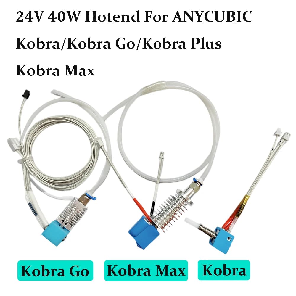 24V 40W Kobra Hotend print head 3D printer parts Hot End cartridge heater for ANYCUBIC Kobra Go Kobra Max Plus J-Head Hotend