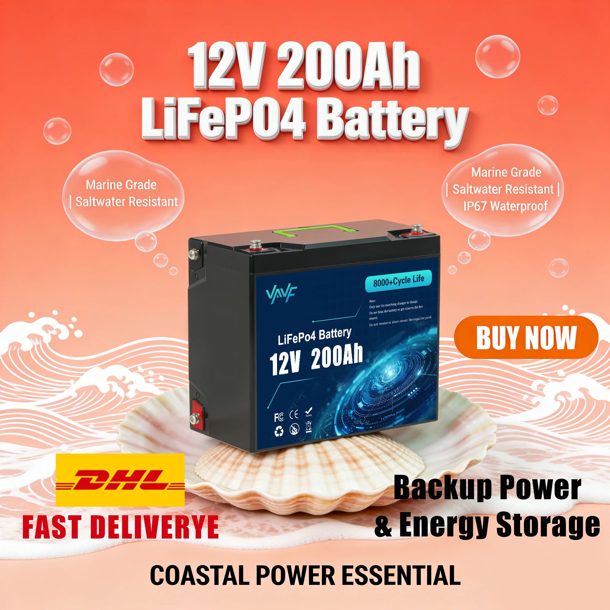 12V 💾 Batteria LiFePO4 da 14Ah con BMS Intelligente Integrato, Oltre 2000 Cicli, Adatta per Pannelli Solari 💽 Camper, Imbarcazioni, Overlanding