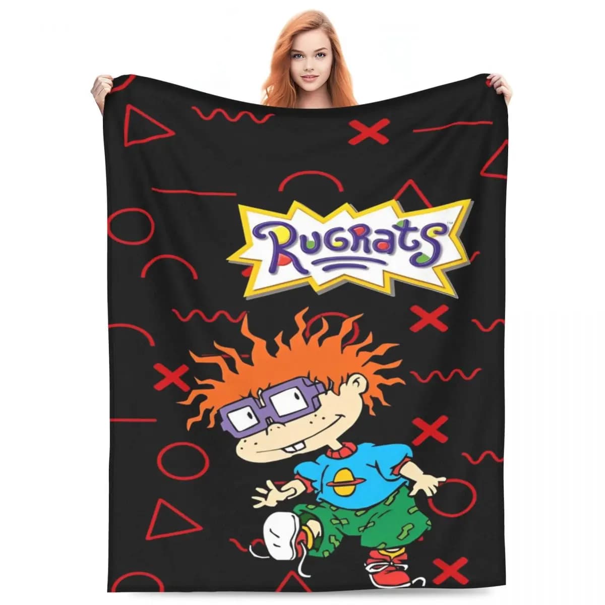 Coperta Multifunzione Rugrat Reptar City Destroyer, Coperta Decorativa per Bambini, Morbida Coperta in Pile Corallo