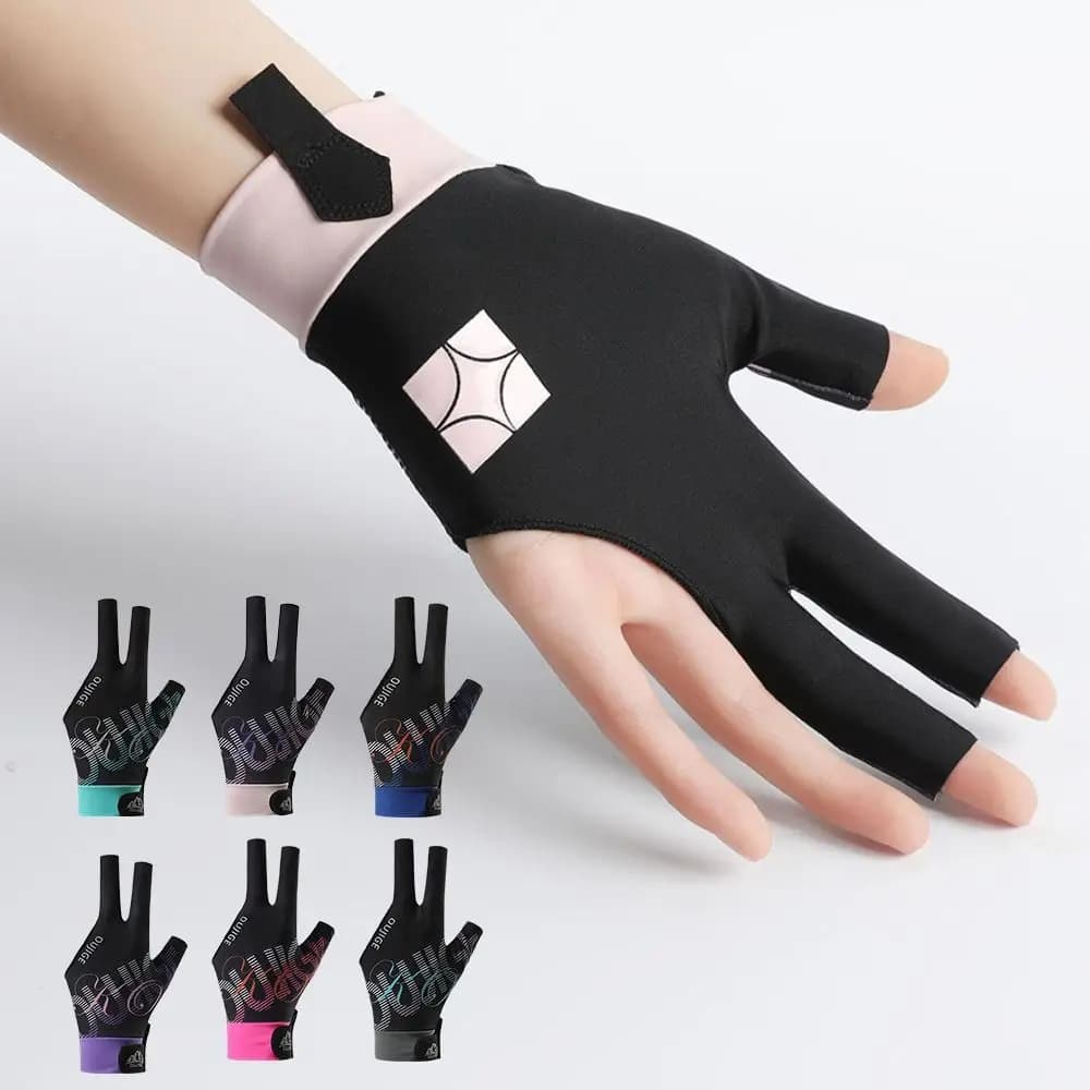 Portable Left Hand Billiards Glove Elastic Non Slip Three Fingers Glove Breathable Billiard Training Gloves Fitness Accessories