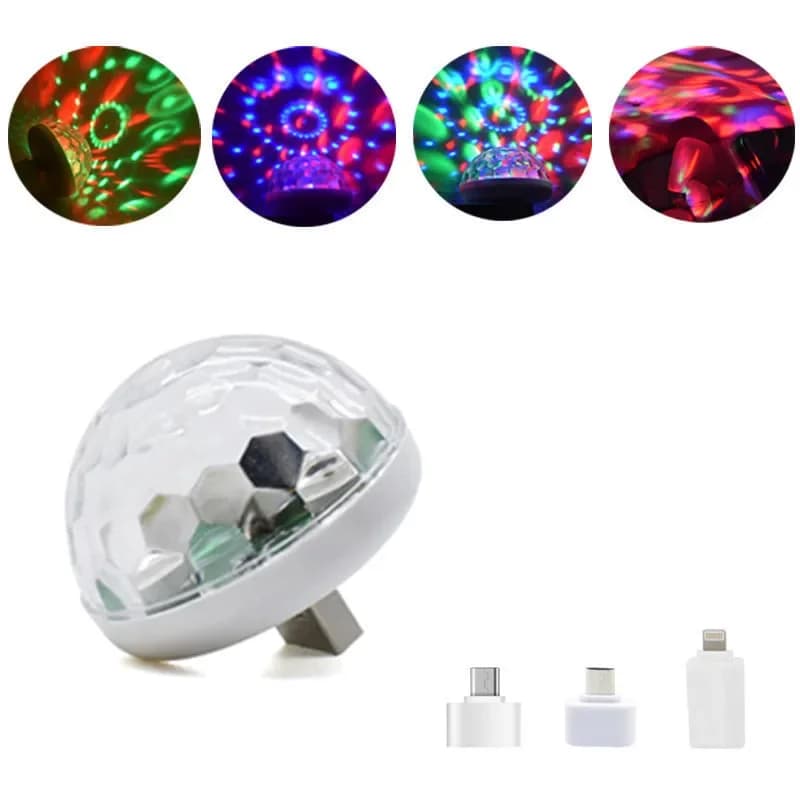 Pop USB Mini Luci da palcoscenico da discoteca Led Festa di Natale DJ Karaoke Decorazione per auto Lampada Cellulare Controllo musicale Sfera magica di cristallo Lig colorato