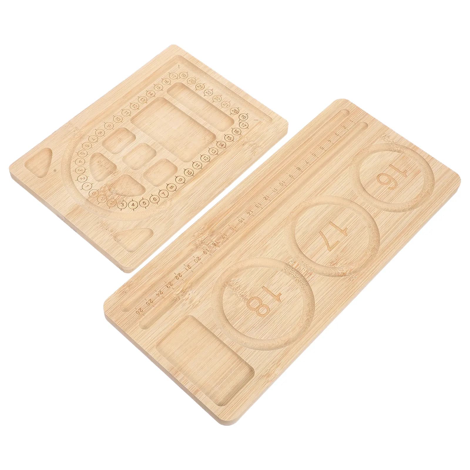 2Pcs Bead Board for Jewelry Making Bamboo Bracelet Design Tray Beads Sorting Organizer Crafting Panel Beading Board Tray for DIY