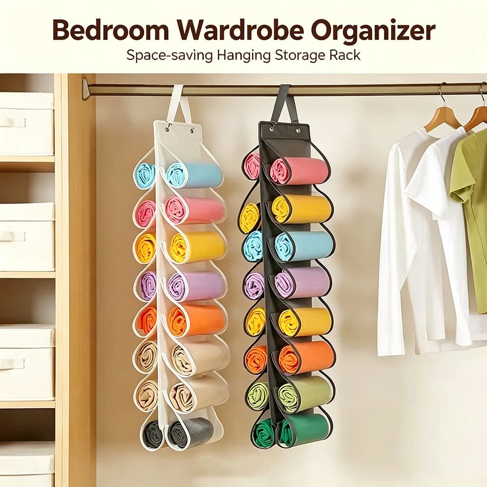 Yoga Clothes Storage Bag Leggings Storage Organizer Underwear Organizer Hanging Bag for Wardrobe Storage Underwear Accessories