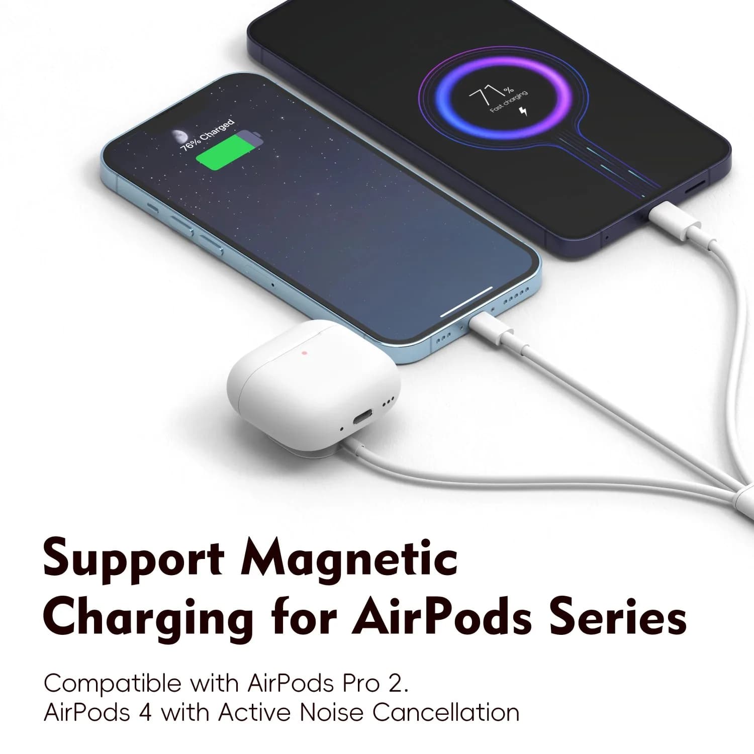 Multi Functional Magnetic 3 In 1 Fast Charging Dock Wire for iWatch 11 S10 SE Ultra AirPods Pro 3 Dual Type C Smartphone Cable