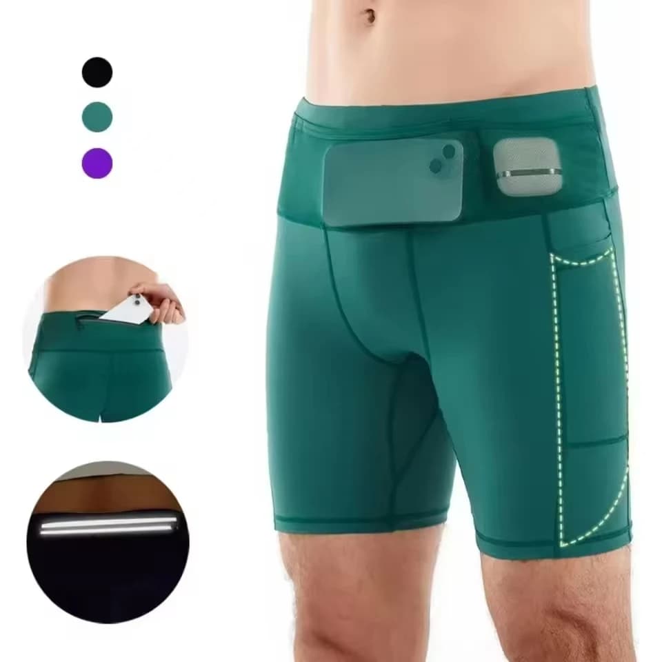 (Plastic Compression Pants 3.0) Running Shorts for Men's Quick Dry Exercise Training Jogging Cycling Fitness Ankle Shorts