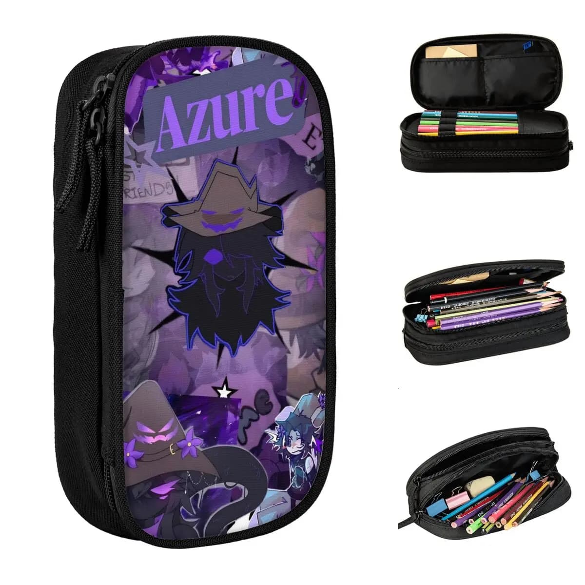 Astuccio per matite Azuretime Anime, simpatico astuccio portapenne Azure Two Time Forsakens, borsa portaoggetti grande per bambini, regalo per l'ufficio
