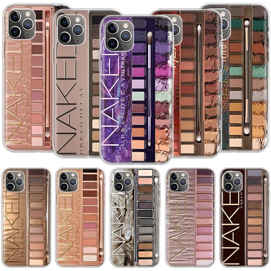 Glam Makeup Eye Shadow Box Phone for Apple Iphone 14 12 13 15 Pro Max Mini 11 8 7 Plus X XS XR Case SE 2020 Shell Cover Clear TP