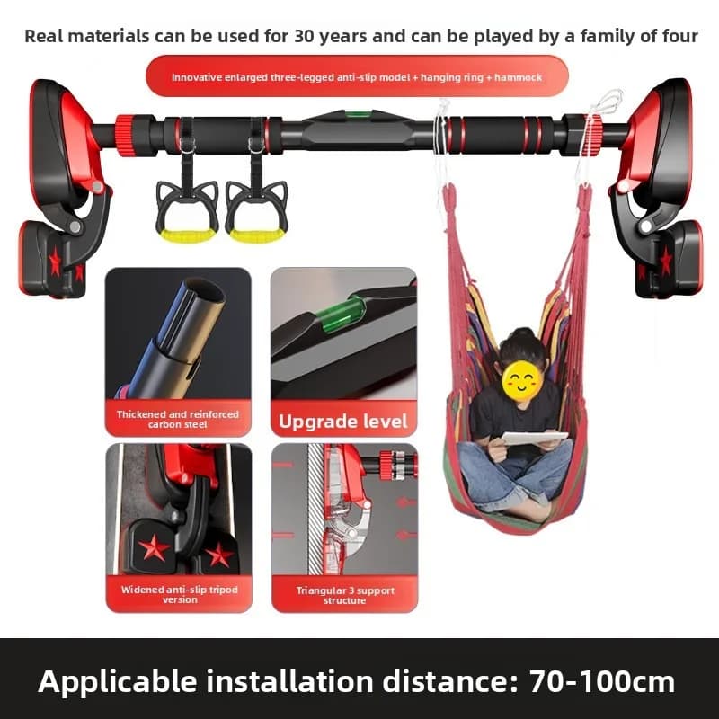 Indoor No Drilling Doorway Mounted Pullup Bar Home Gym Child Friendly Pull Up Bar Home Gym Fitness Equipment Pull Up Bar