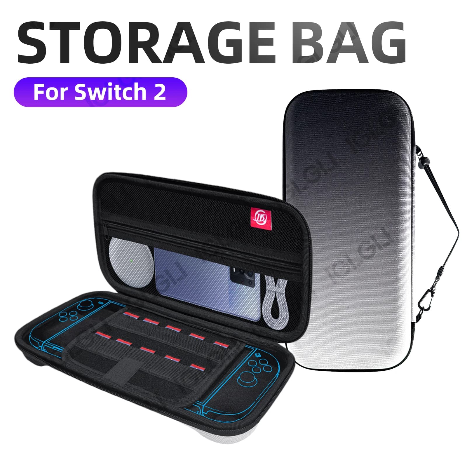 Custodia protettiva per Nintendo Switch 2 Custodia protettiva per Switch 2 Borsa portaoggetti portatile Borsa Custodia rigida in tessuto EVA Accessori
