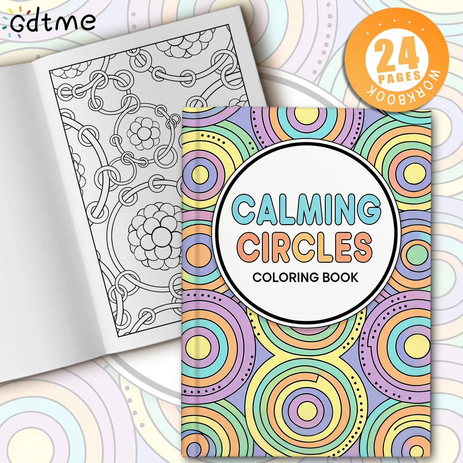 CALMING CIRCLES Coloring Book for Adults Bold & Easy Relaxing Circular Patterns Stress Relief DIY Drawing Activity Book